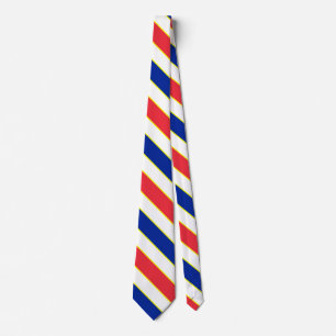 Gravata Bandeira França Stripes Vermelho Azul Elegante