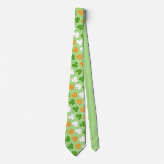 Gravata Bandeira irlandesa de shamrocks (Frente)