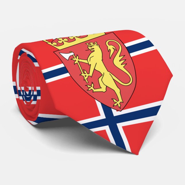 Gravata Bandeira norueguesa e Casaco de armas, Bandeira da (Rolled)