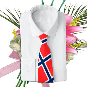 Gravata Bandeira norueguesa e viagem da Noruega, fãs de f