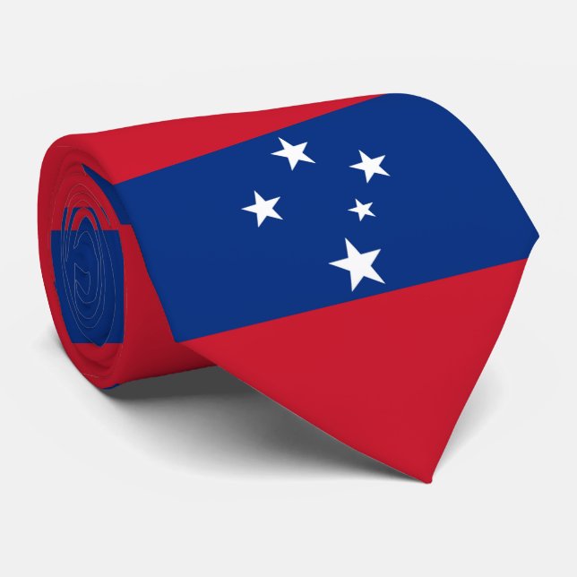 Gravata Bandeira Patriótica da Ilha de Samoa (Rolled)