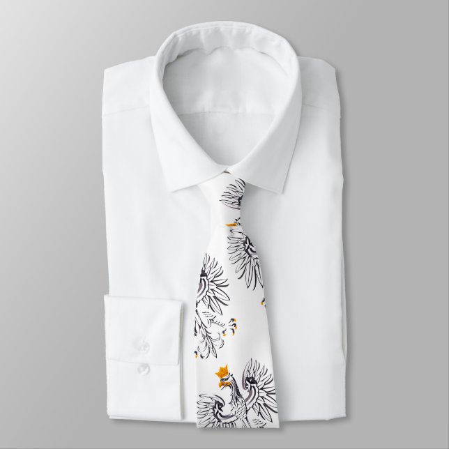 Gravata Bandeira polonesa e Polônia da águia, viagem, féri (Amarrado)