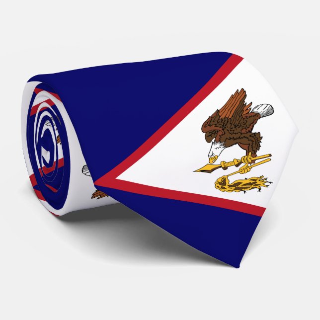 Gravata Bandeira Samoa Americana Patriótica (Rolled)