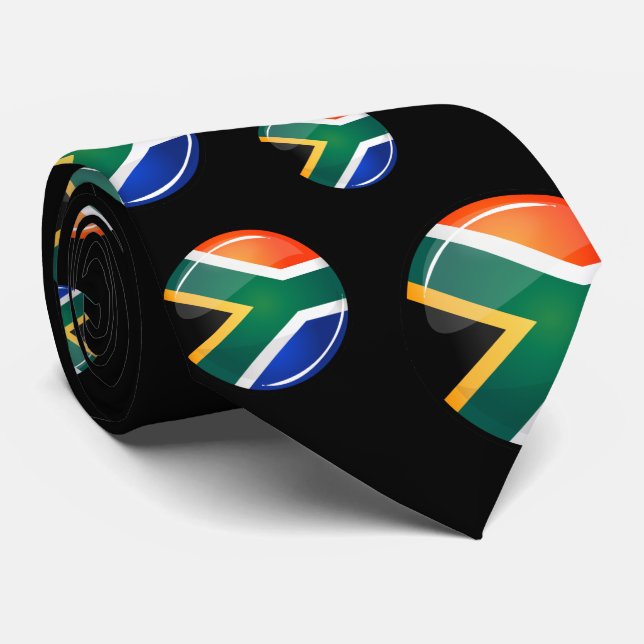 Gravata Bandeira Sul-Africana com brilho (Rolled)