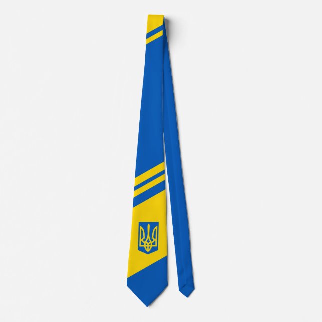 Gravata Bandeira ucraniana. Brasão de Armas. Gravata. Grav (Frente)