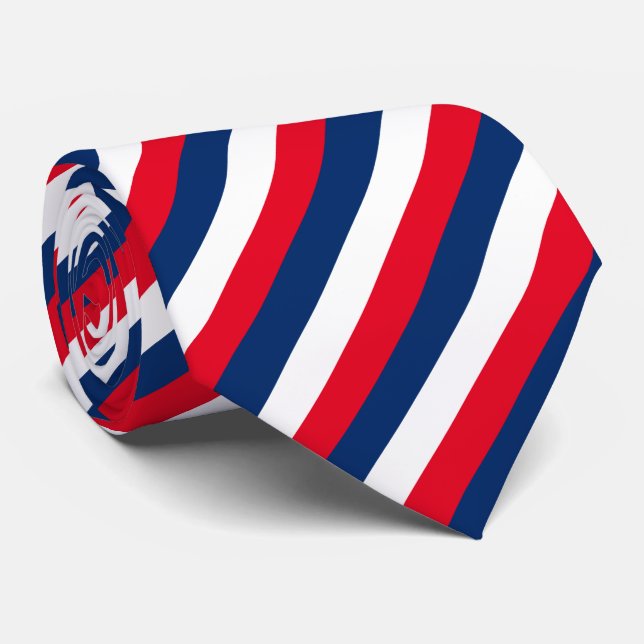 Gravata Bandeira Vermelha Azul Patriótica Elegante Bandeir (Rolled)