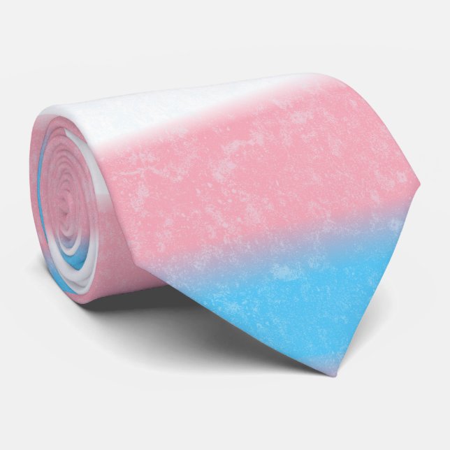 Gravata Bandeiras do Orgulho Transgênere de Elevação Suave (Rolled)