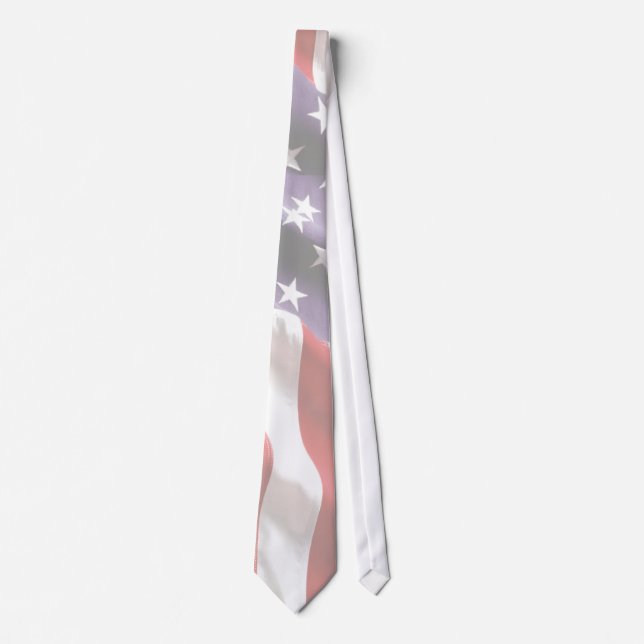 Gravata Bandeiras dos Estados Unidos em Stripes Tie (Frente)