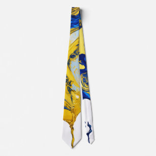 Gravata Banheira de fumaça Dourada com álcool azul