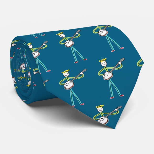 Gravata Banjo Stickman  (Rolled)