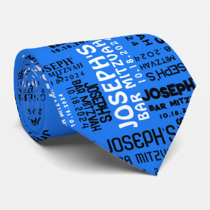 Gravata Bar e Bat Mitzvah Dia Especial Gravação Azul