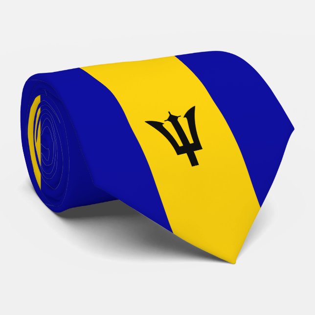 Gravata Barbados Flag Neck Tie (Rolled)