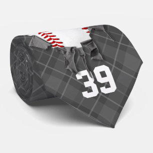 Gravata Basebol rasgado (escuro/personalizado)