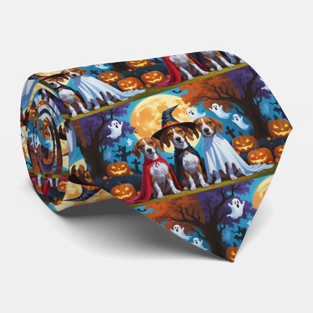 Gravata Basenji Dogs Pumpkin Halloween Engraçado (Rolled)