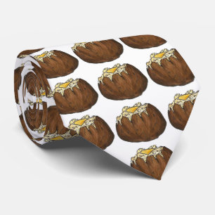 Gravata Batatas cozidas com Impressão de Batata de Manteig