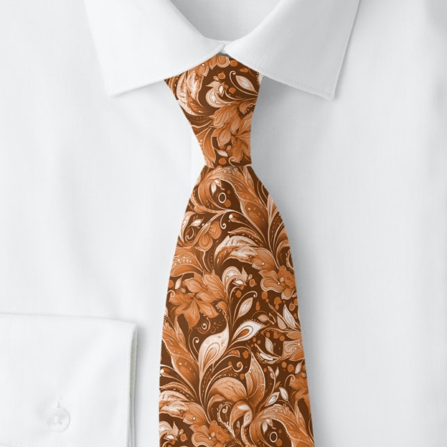 Gravata Batik Botânico de Castanha (Criador carregado)