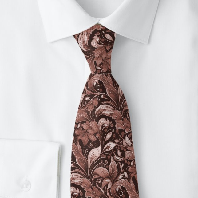 Gravata Batik Botânico de Chocolate (Criador carregado)