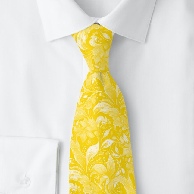 Gravata Batik Botânico Dourado (Criador carregado)