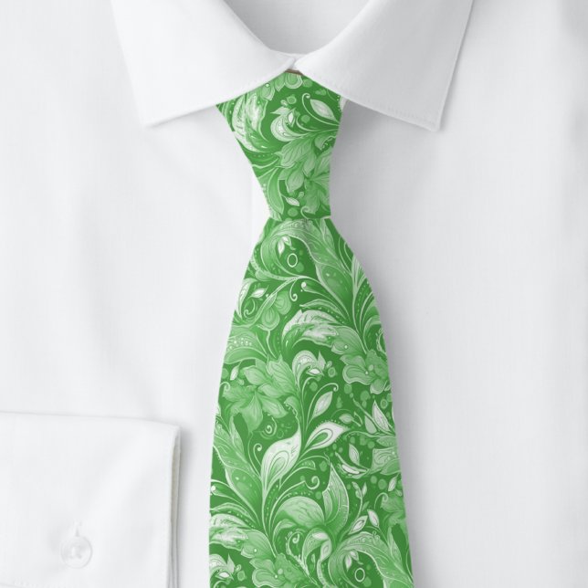 Gravata Batik Botânico Verde Floresta (Criador carregado)