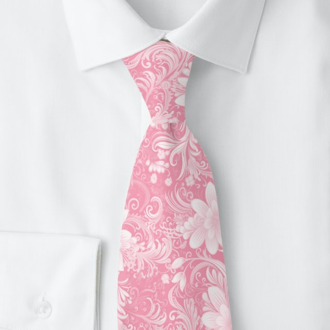 Gravata Batik Floral Chiclete (Criador carregado)