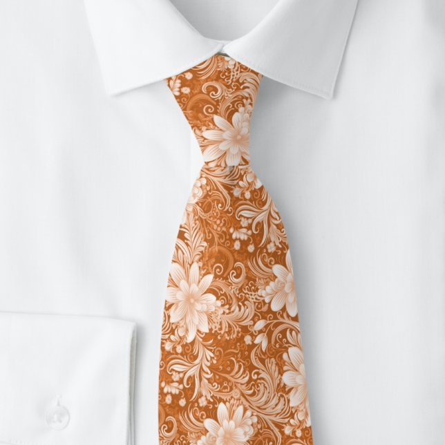 Gravata Batik Floral de Cobre (Criador carregado)