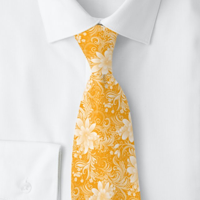 Gravata Batik Floral de Marigold (Criador carregado)