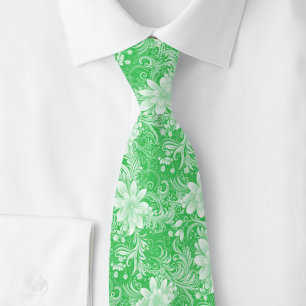 Gravata Batik Floral Esmeralda