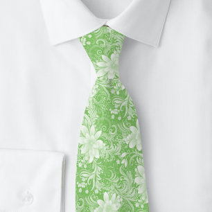 Gravata Batik Floral Menta