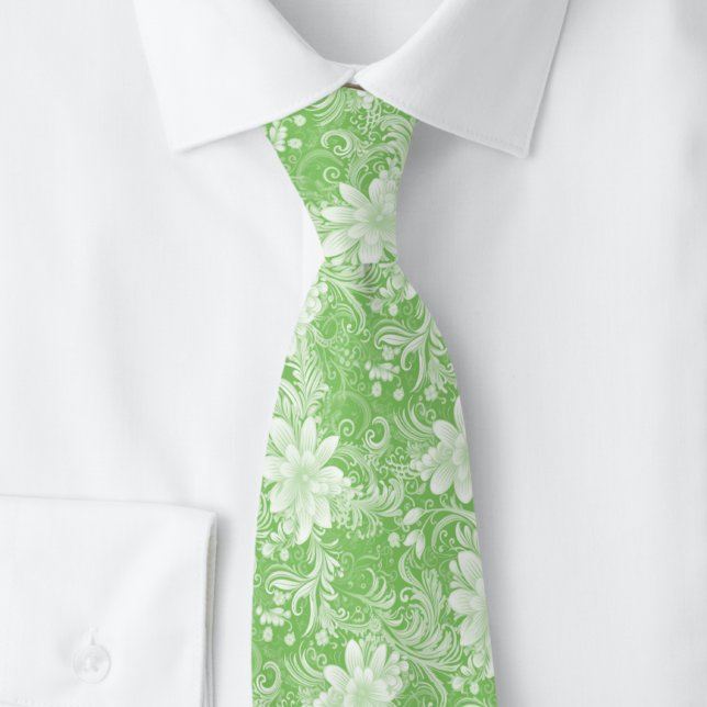 Gravata Batik Floral Menta (Criador carregado)