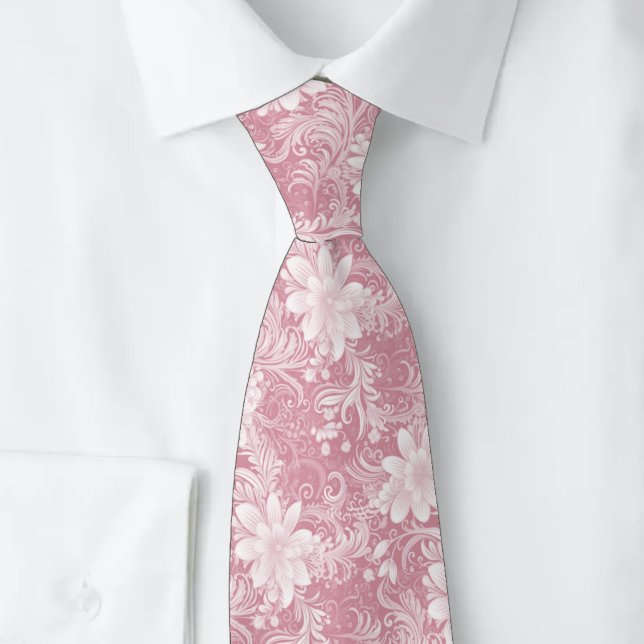 Gravata Batik Floral Rosa Empoeirada (Criador carregado)