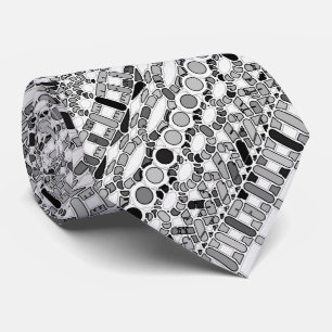 Gravata Batik tribal - máscaras do cinza/cinzas