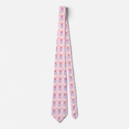 Gravata Batom Rosa do Coração Kawaii