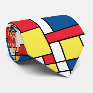 Gravata Bauhaus Squares Boho 60's 70's Pattern Necktie