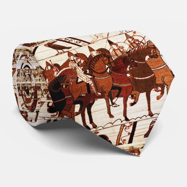 GRAVATA BAYEUX TAPESTRY NORMAN ARMY, KNIGHTS HORSEBACK (Rolled)