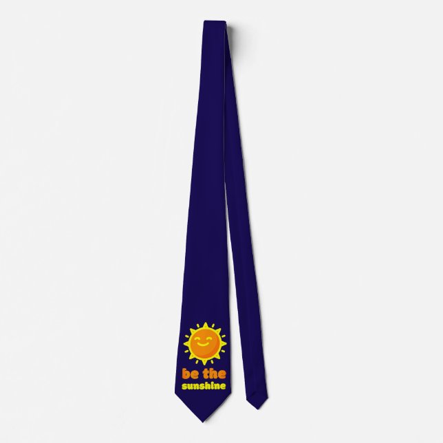 Gravata Be The Sunshine Azul Marinho Sol (Frente)