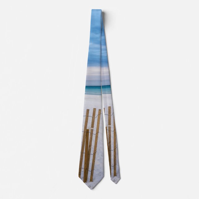 Gravata Beach Fence Morning Destin Florida Neck Tie (Frente)
