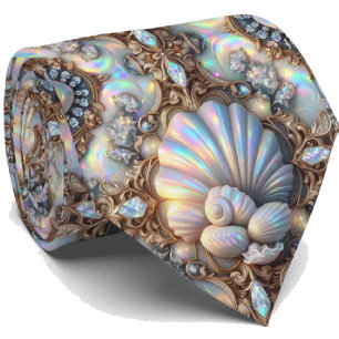 Gravata Beach Lovers   Padrão de Concha Opal Diama