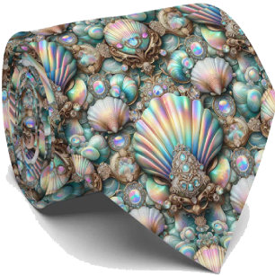 Gravata Beach Lovers   Padrão de Concha Opal Diamo