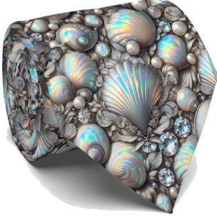 Gravata Beach Lovers   Padrão de Concha Opal Diamo