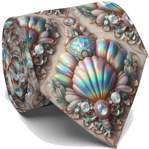 Gravata Beach Lovers   Padrão de Concha Opal Diamo