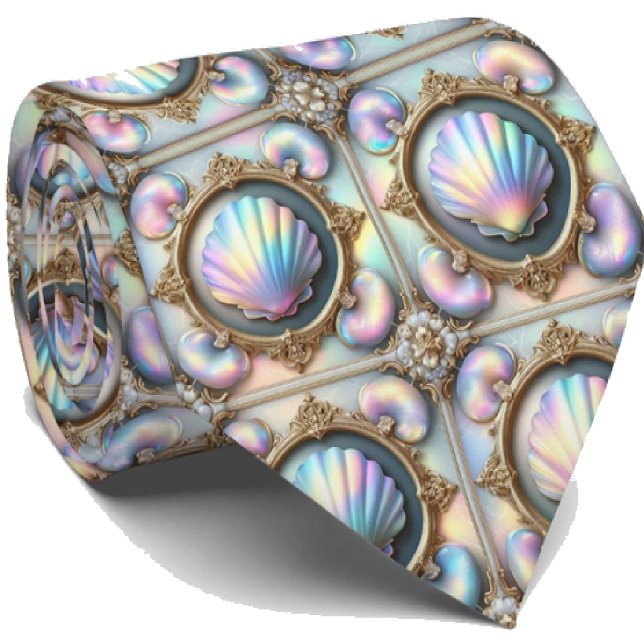 Gravata Beach Lovers Tie | Opal Seashell Pattern  (Criador carregado)