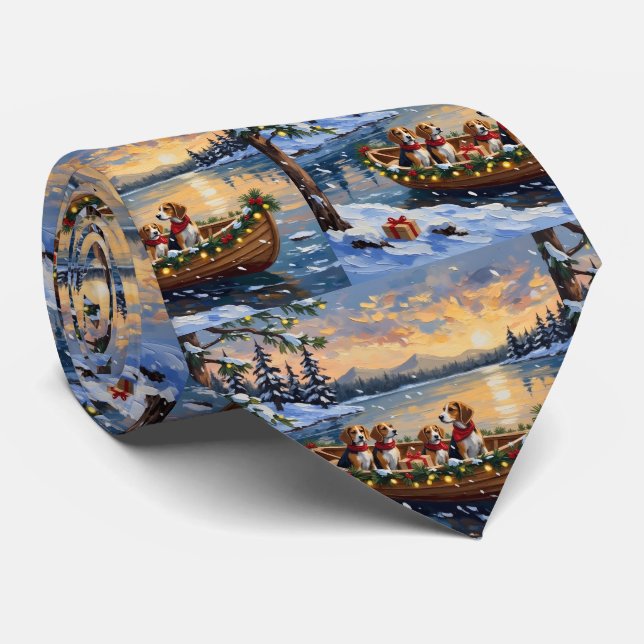 Gravata Beagle Christmas Boat Holiday (Rolled)