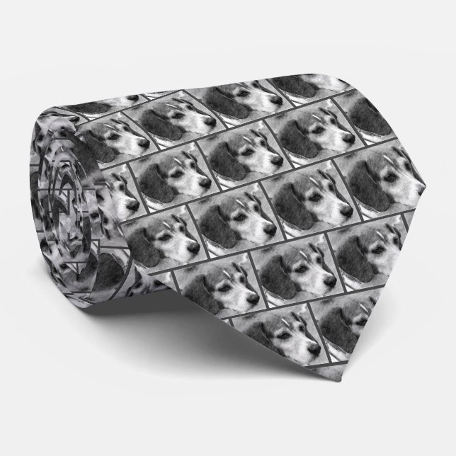 Gravata Beagle Dog Face Pencione Art (Rolled)