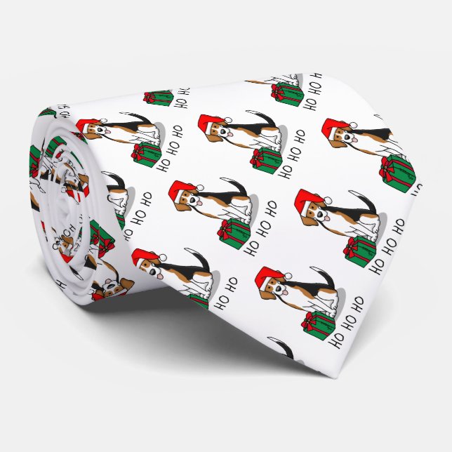 Gravata Beagle Natal Santa Hat (triz cor 3) (Rolled)