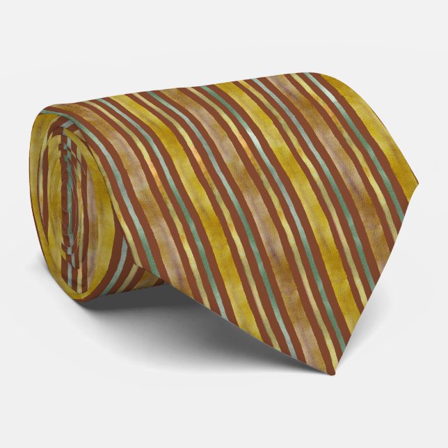 Gravata Beautiful stripes in brown (Rolled)