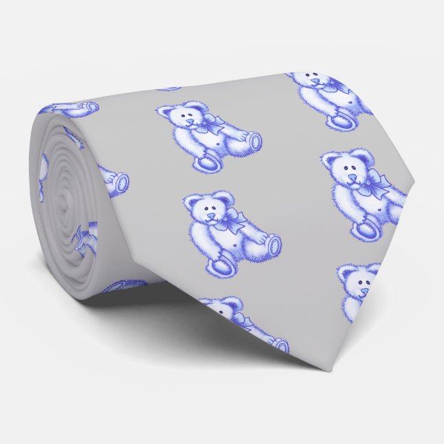 Gravata Bebê do Urso Azul (Rolled)