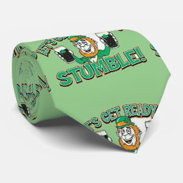 Gravata Bebendo de Cerveja Verde Leprachaun Rua.