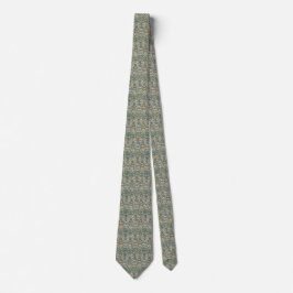 Gravata Bege Azul Verde Floral Masculino