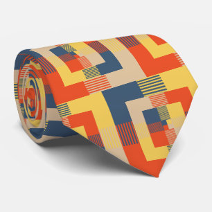Gravata bege vermelho amarelo azul