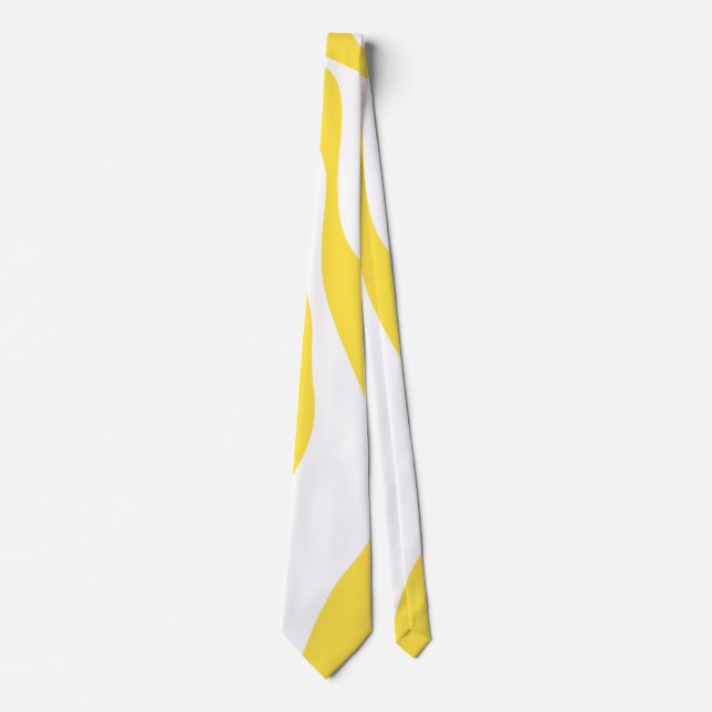 Gravata Bei e Fluxo 4 em amarelo-limão e branco (Frente)